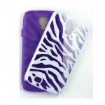 Wholesale Samsung Galaxy S4 Zebra Hybrid Case (White - Purple)